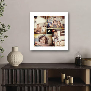 Minimalistisches quadratisches Familienmonogramm 4 Foliendrucke