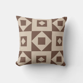 Minimalistisches Quilt Brown Cream Throw Kissen