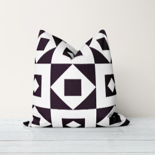 Minimalistisches Quilt-Schwarz-Weiß-Kissen Kissen
