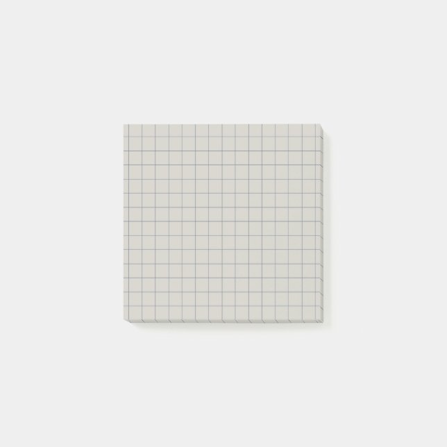 Minimalistisches Rasterdesign auf grauem Prüfmuste Post-it Klebezettel (Vorderseite)
