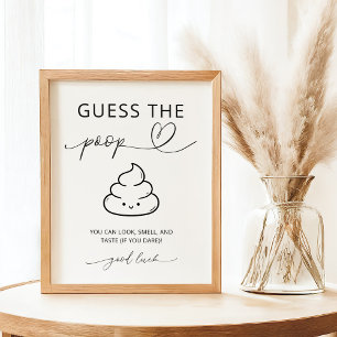 Minimalistisches Rate-die-Kacke-Baby-Party-Schild Poster