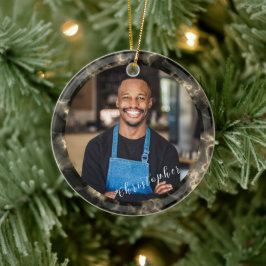 Minimalistisches Rauch Cloud Brown-Foto Keramik Ornament