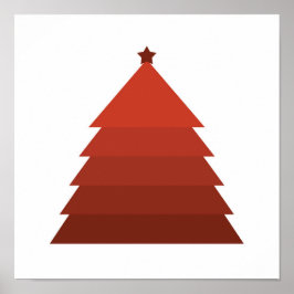Minimalistisches Red Christmas Tree Poster