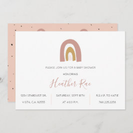 Minimalistisches Regenbogen-Thema Blush Senf Pink  Einladung