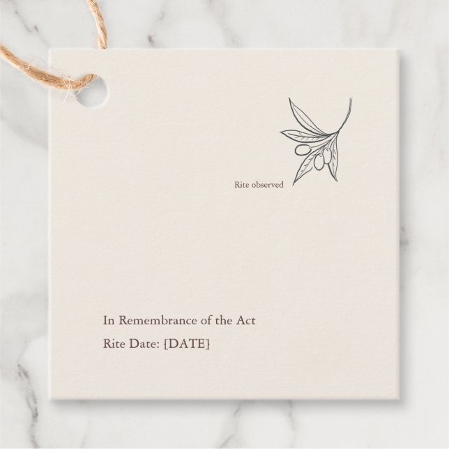 Minimalistisches religiöses Andenken Geschenkanhänger (Vorderseite)