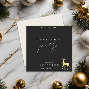 Minimalistisches Rentier Corporate Weihnachtsfest Einladung