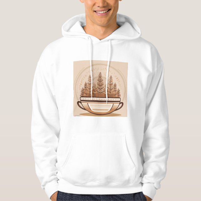 "Minimalistisches Retro-Coffee-Tasse-Design - zeit Hoodie (Vorderseite)