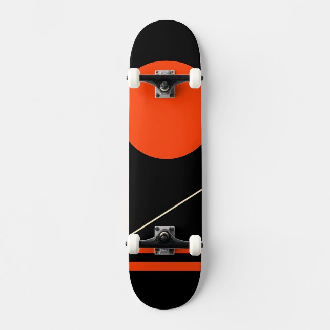 Minimalistisches Retro-Grafikdesign Skateboard (Vorderseite)