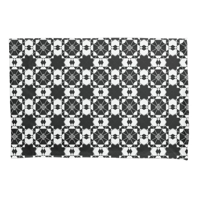 Minimalistisches Retro-Karamuster – monochromes De Kissenbezug (Vorderseite)