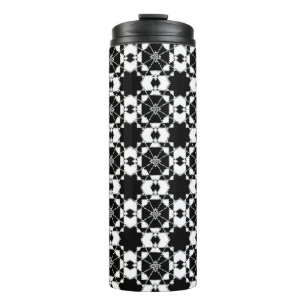 Minimalistisches Retro-Karamuster – monochromes De Thermosbecher