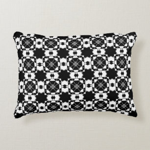 Minimalistisches Retro-Karomuster – monochromes De Dekokissen