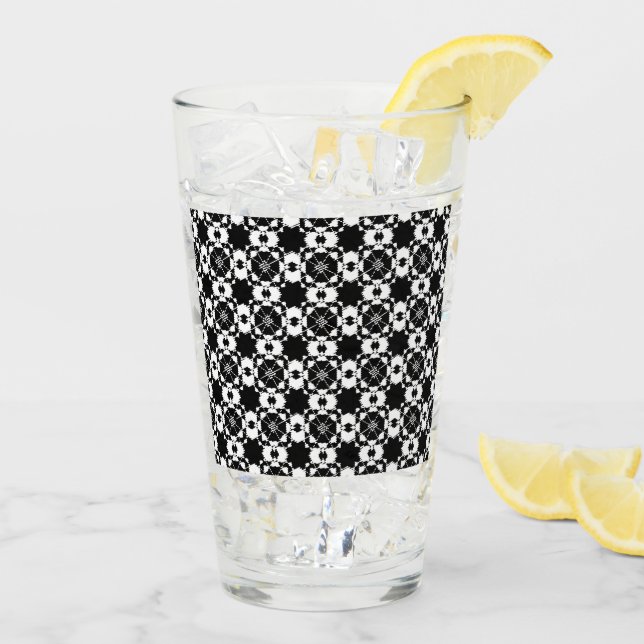 Minimalistisches Retro-Karomuster – monochromes De Glas (Rückseite Ice)