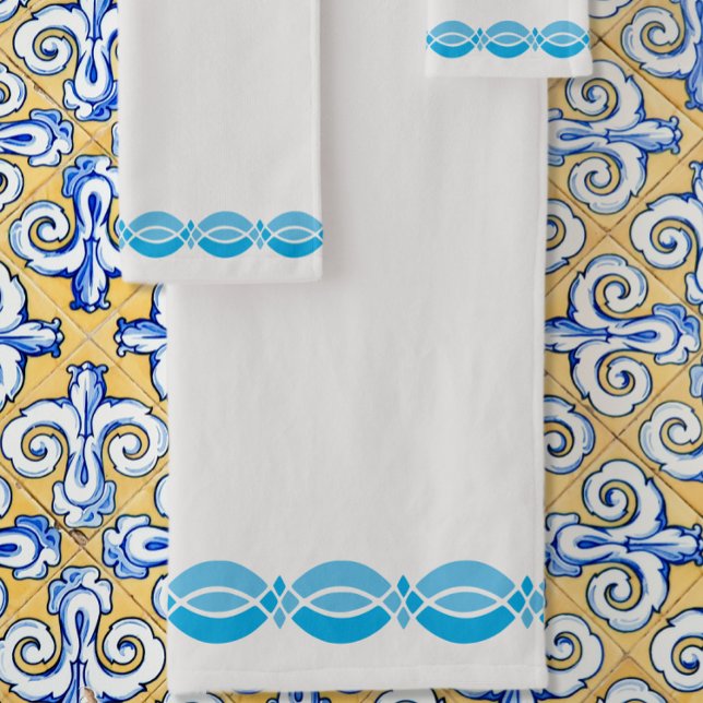 Minimalistisches Retro-Muster anpassbar Badhandtuch Set (Von Creator hochgeladen)