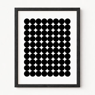 Minimalistisches Retro-Schwarz-Kreisraster Poster