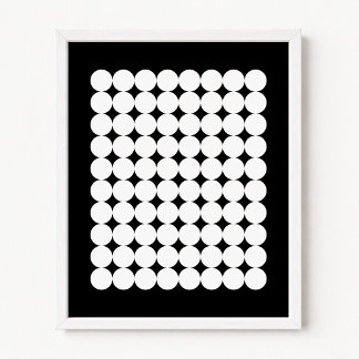 Minimalistisches Retro Schwarz-Weiß-Kreisraster Poster