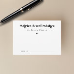 Minimalistisches Retro Script Heart Well Wünsche H Hinweiskarte<br><div class="desc">Diese modernen,  minimalistischen Ratschläge wären eine wunderbare Ergänzung zu Ihren Brautparty-/Hochzeitsvorräten! Anpassen Sie den Text einfach,  indem Sie auf die Option "Personalisieren" klicken.</div>