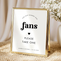 Minimalistisches Retro-Script & Herz-Fans Hochzeit