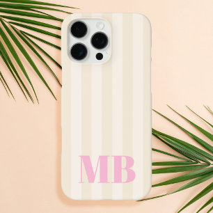 Minimalistisches Retro-Streifen Monogramm iPhone 16 Pro Max Hülle