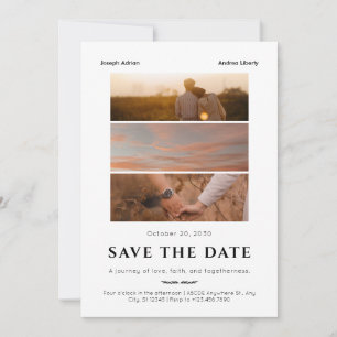 Minimalistisches Romantik-Filmplakat Hochzeitsfoto Save The Date