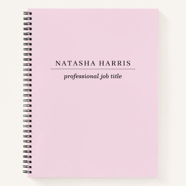 Minimalistisches rosa ästhetisches modernes Design Notizbuch (Vorderseite)