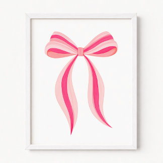 Minimalistisches rosa Band und Schleife Poster