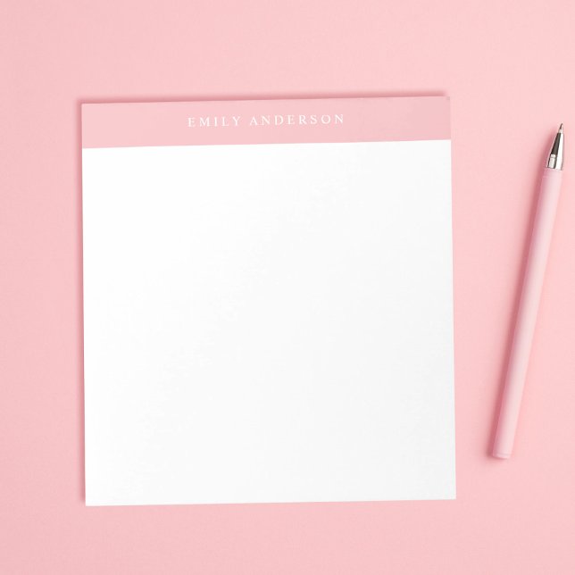 Minimalistisches rosa elegantes Monogramm Notizblock (Von Creator hochgeladen)