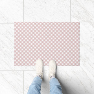 Minimalistisches rosa Farbmuster Kariert Fußmatte