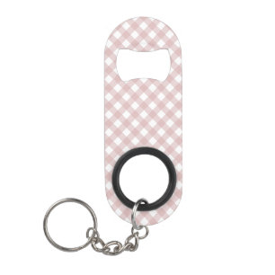 Minimalistisches rosa Farbmuster Kariert Mini Flaschenöffner
