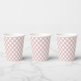 Minimalistisches rosa Farbmuster Kariert Pappbecher