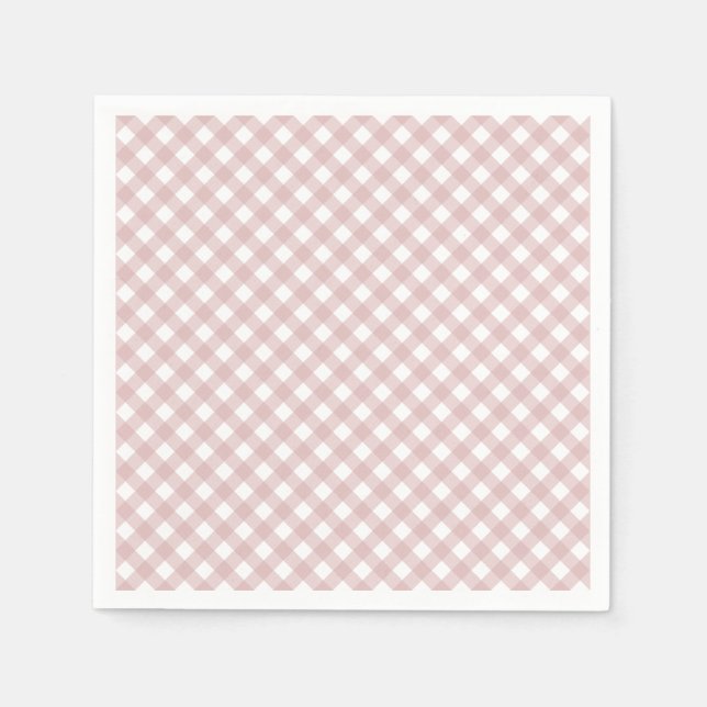 Minimalistisches rosa Farbmuster Kariert Serviette (Vorderseite)