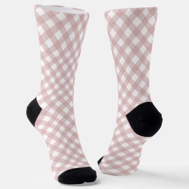 Minimalistisches rosa Farbmuster Kariert Socken (Gewinkelt)