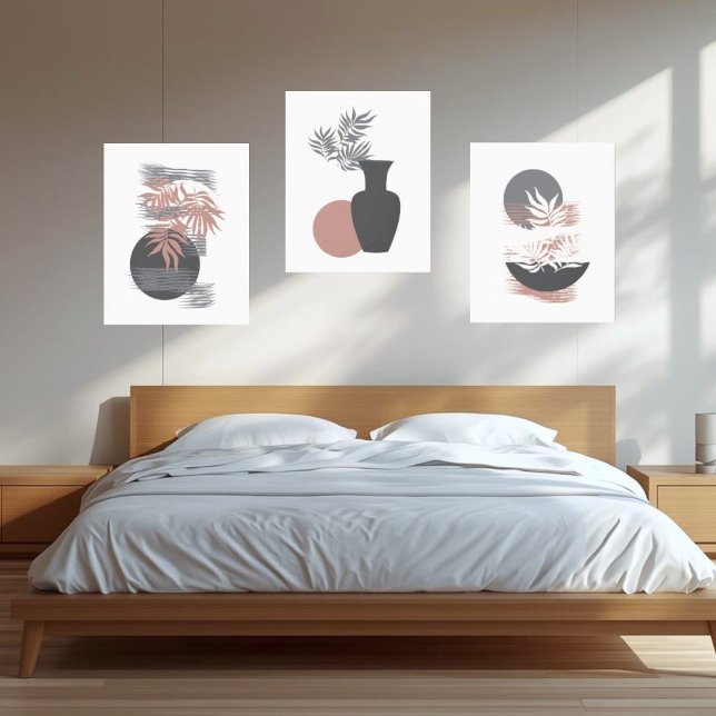 Minimalistisches Rosa/Graue Leinwand Mauer Art Dec (Von Creator hochgeladen)