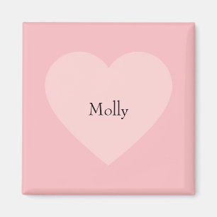 Minimalistisches rosa Herzdesign mit Namen Magnet