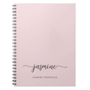 Minimalistisches Rosa Mädchen-Monogramm-Name-Scrip Notizblock