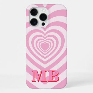 Minimalistisches rosa modernes Initialen-Monogramm iPhone 16 Pro Max Hülle