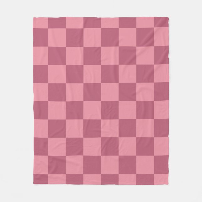 Minimalistisches rosa Schachbrettmuster Fleecedecke (Vorderseite)