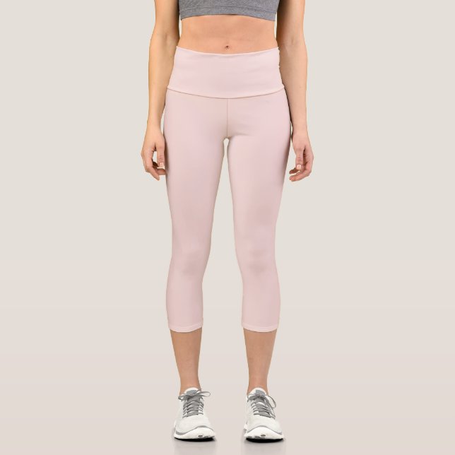 Minimalistisches Rosa, schlicht elegant und elegan Capri Leggings (Vorderseite)