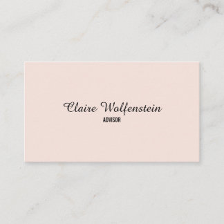 Minimalistisches Rosa-Script Beruflich Visitenkarte