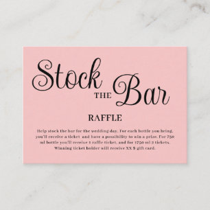Minimalistisches Rosa Stock the Bar Brautbad Begleitkarte