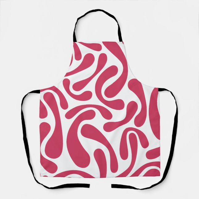 Minimalistisches Rosa und Weiß abstrakt  Schürze (Vorderseite)