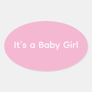 Minimalistisches Rosa und Weiß, es ist ein Mädchen Ovaler Aufkleber