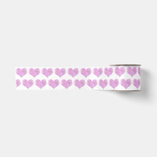 Minimalistisches rosa Wasserfarbenherz Valentine Satinband