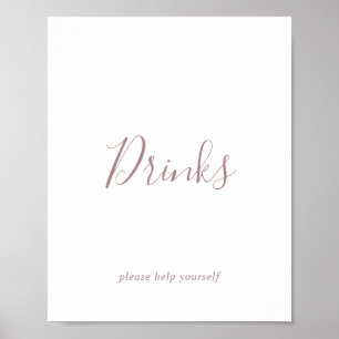 Minimalistisches Rosen-Gold-Getränke-Schild Poster