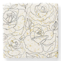 Minimalistisches Rosen-Linienkunst-Muster Dekorati