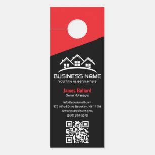 Minimalistisches Rot-Schwarz-Immobilien-Logo Profe Türanhänger