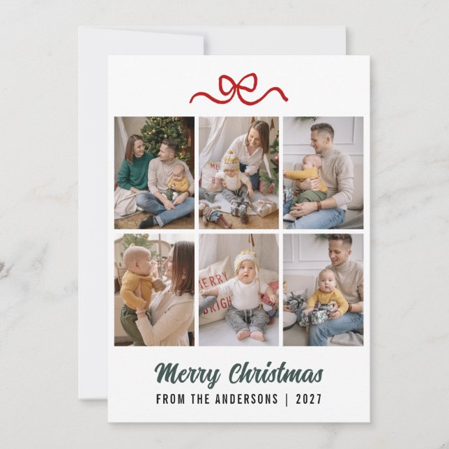 Minimalistisches rotes Band Frohe Weihnachten Mult (Vorderseite)