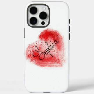Minimalistisches rotes Herz Name Sophia iPhone 16 Pro Max Hülle