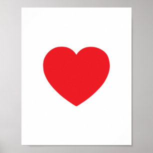 Minimalistisches rotes Herz Poster
