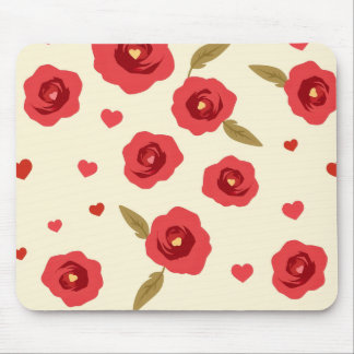 Minimalistisches rotes Rosen-Mauspad Mousepad