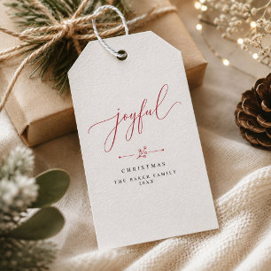 Minimalistisches rotes Skript Weihnachten Geschenkanhänger